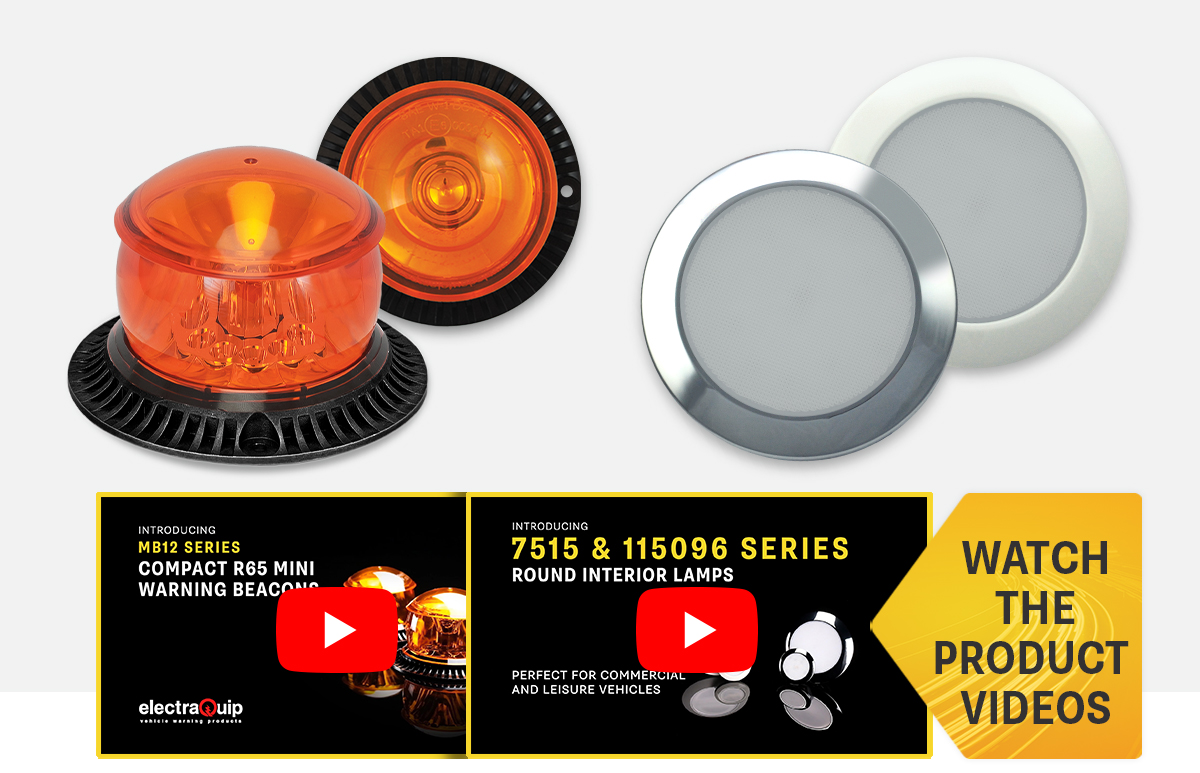New Product Recap - MB12AM-1 Compact R65 Warning Beacon & 115096 Series Round Interior Lamps